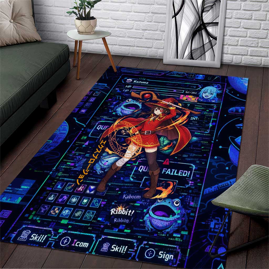 Megumin Crimson Demon Area Rug Retro Anime RPG Interface Style