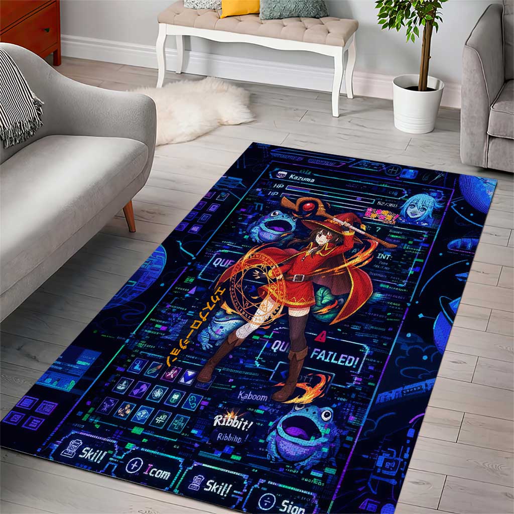 Megumin Crimson Demon Area Rug Retro Anime RPG Interface Style
