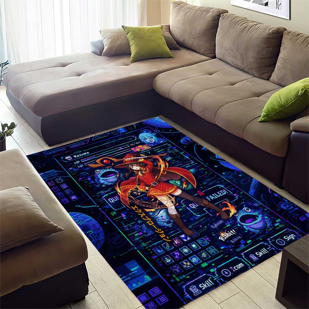 Megumin Crimson Demon Area Rug Retro Anime RPG Interface Style