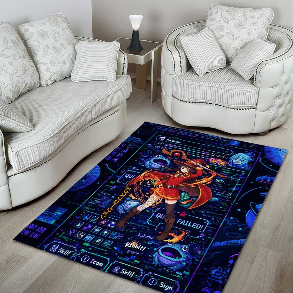 Megumin Crimson Demon Area Rug Retro Anime RPG Interface Style