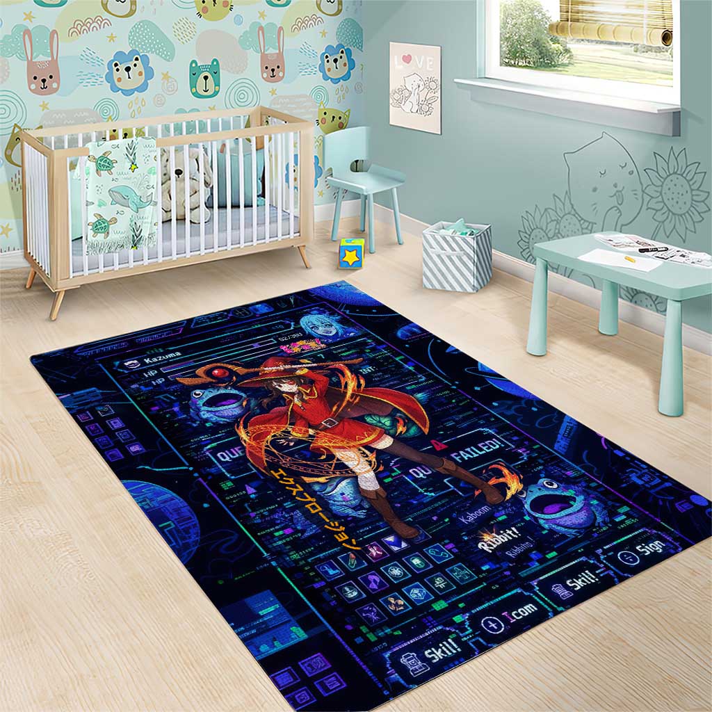 Megumin Crimson Demon Area Rug Retro Anime RPG Interface Style