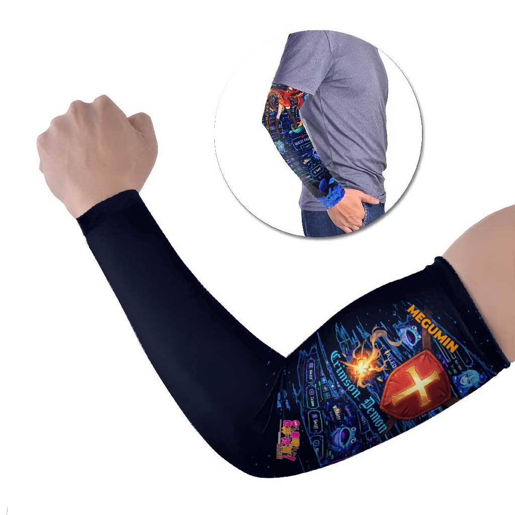 Megumin Crimson Demon Arm Sleeves Retro Anime RPG Interface Style