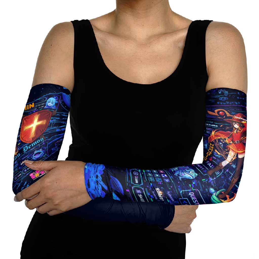 Megumin Crimson Demon Arm Sleeves Retro Anime RPG Interface Style