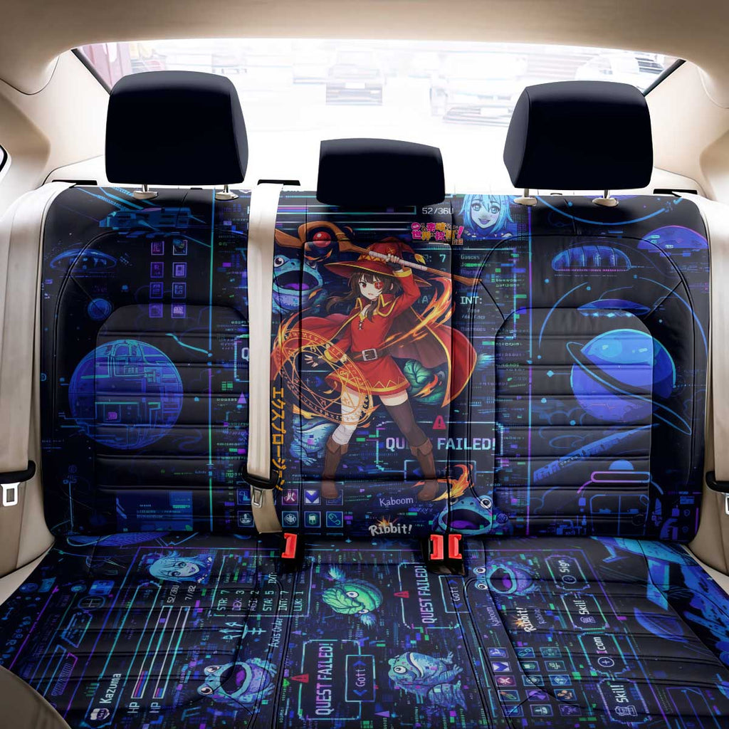 Megumin Crimson Demon Back Car Seat Cover Retro Anime RPG Interface Style