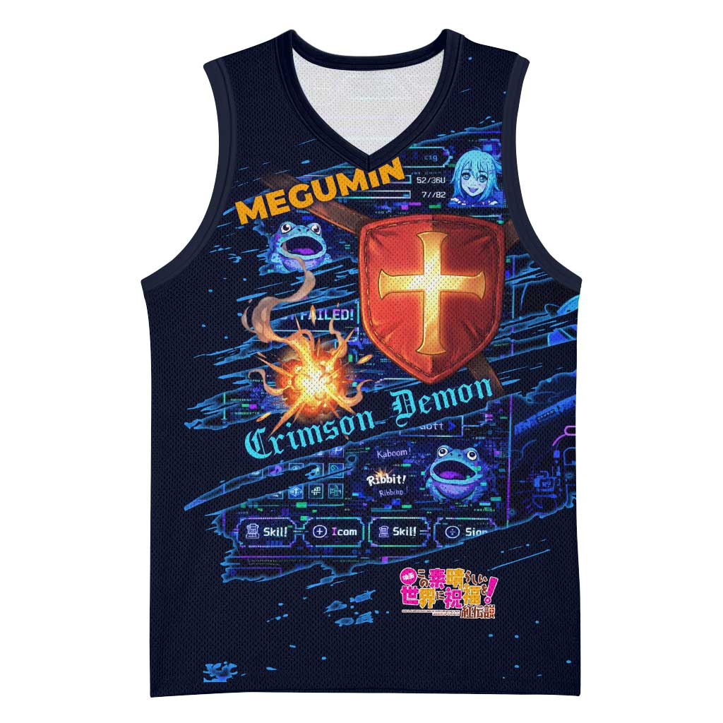 Megumin Crimson Demon Basketball Jersey Retro Anime RPG Interface Style
