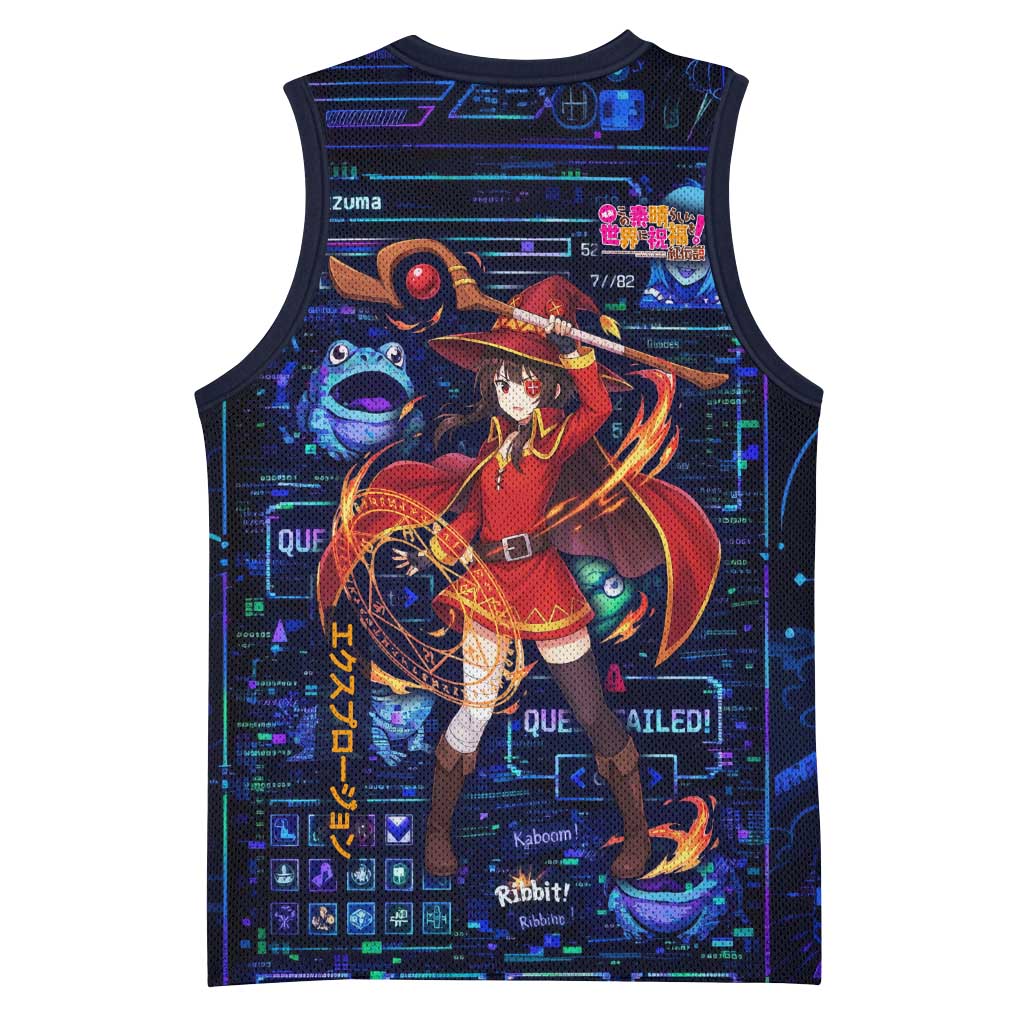 Megumin Crimson Demon Basketball Jersey Retro Anime RPG Interface Style