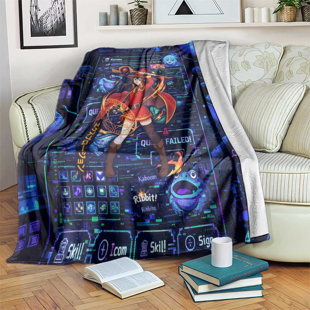 Megumin Crimson Demon Blanket Retro Anime RPG Interface Style