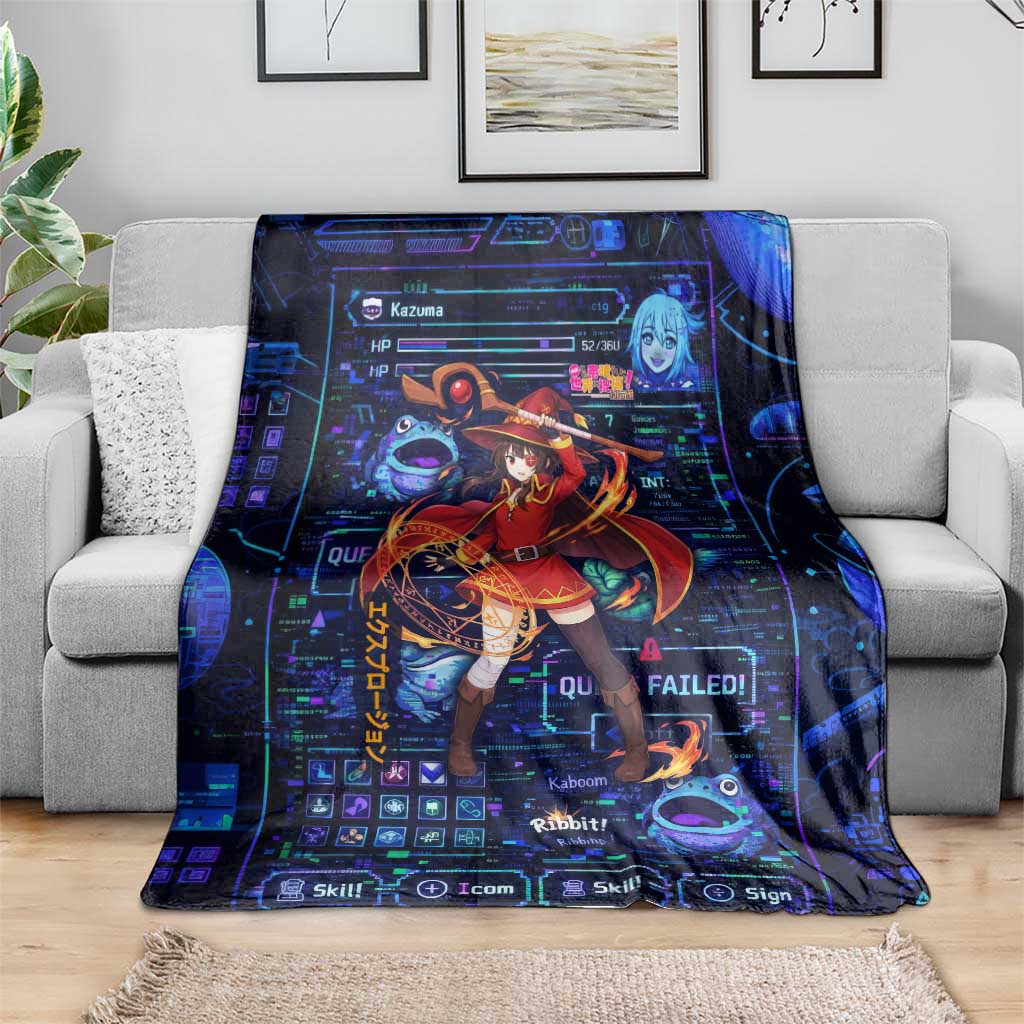 Megumin Crimson Demon Blanket Retro Anime RPG Interface Style