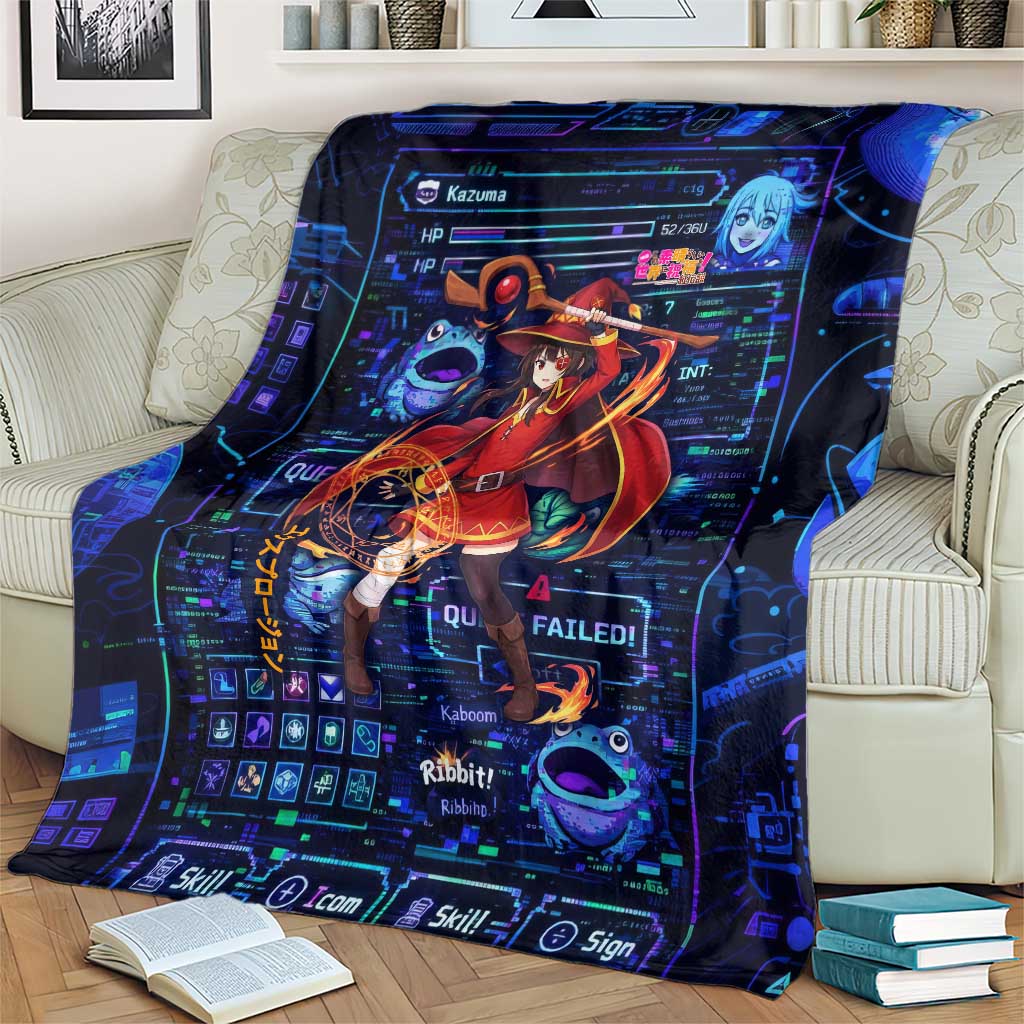 Megumin Crimson Demon Blanket Retro Anime RPG Interface Style