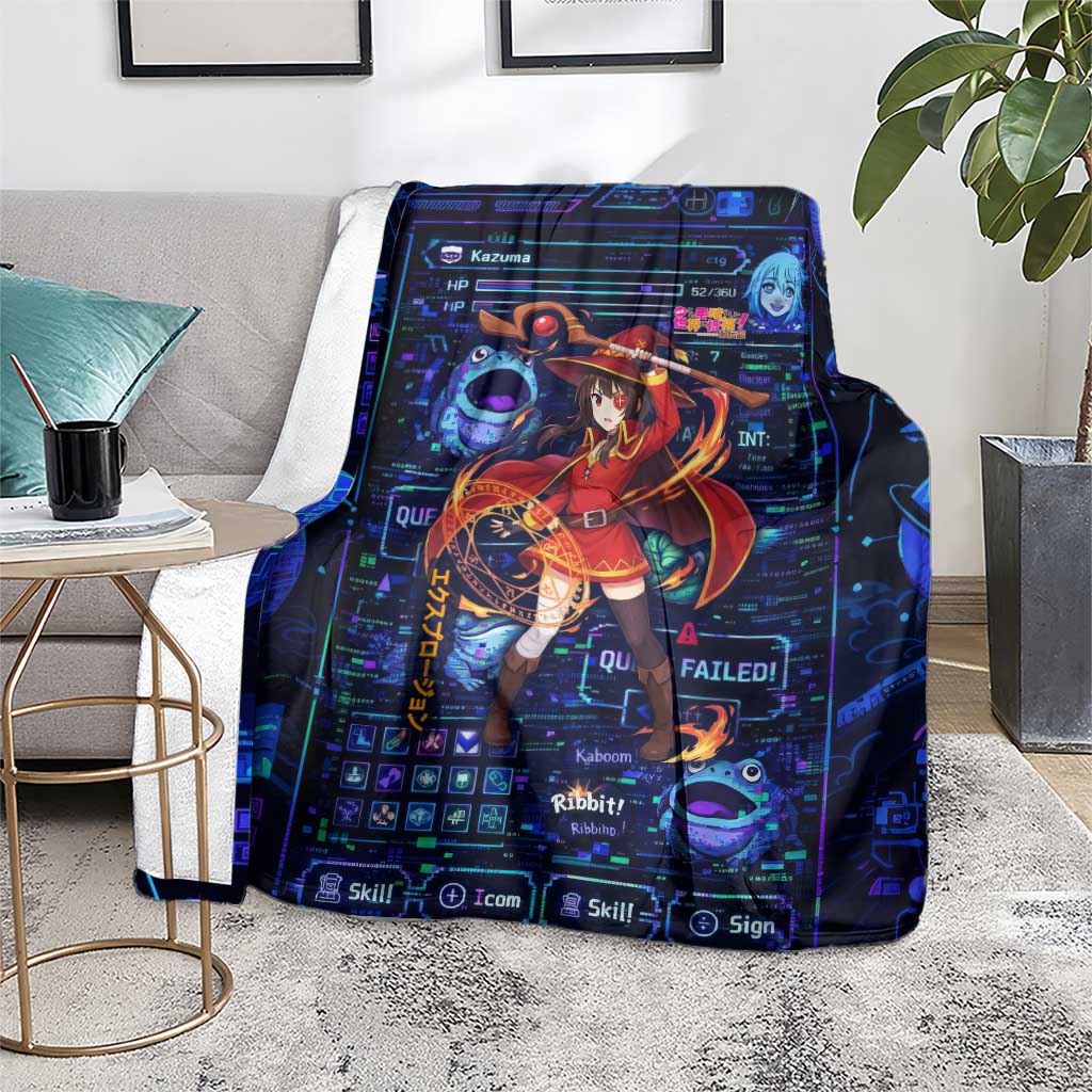 Megumin Crimson Demon Blanket Retro Anime RPG Interface Style