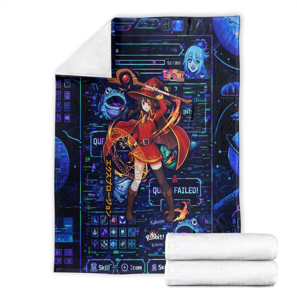 Megumin Crimson Demon Blanket Retro Anime RPG Interface Style