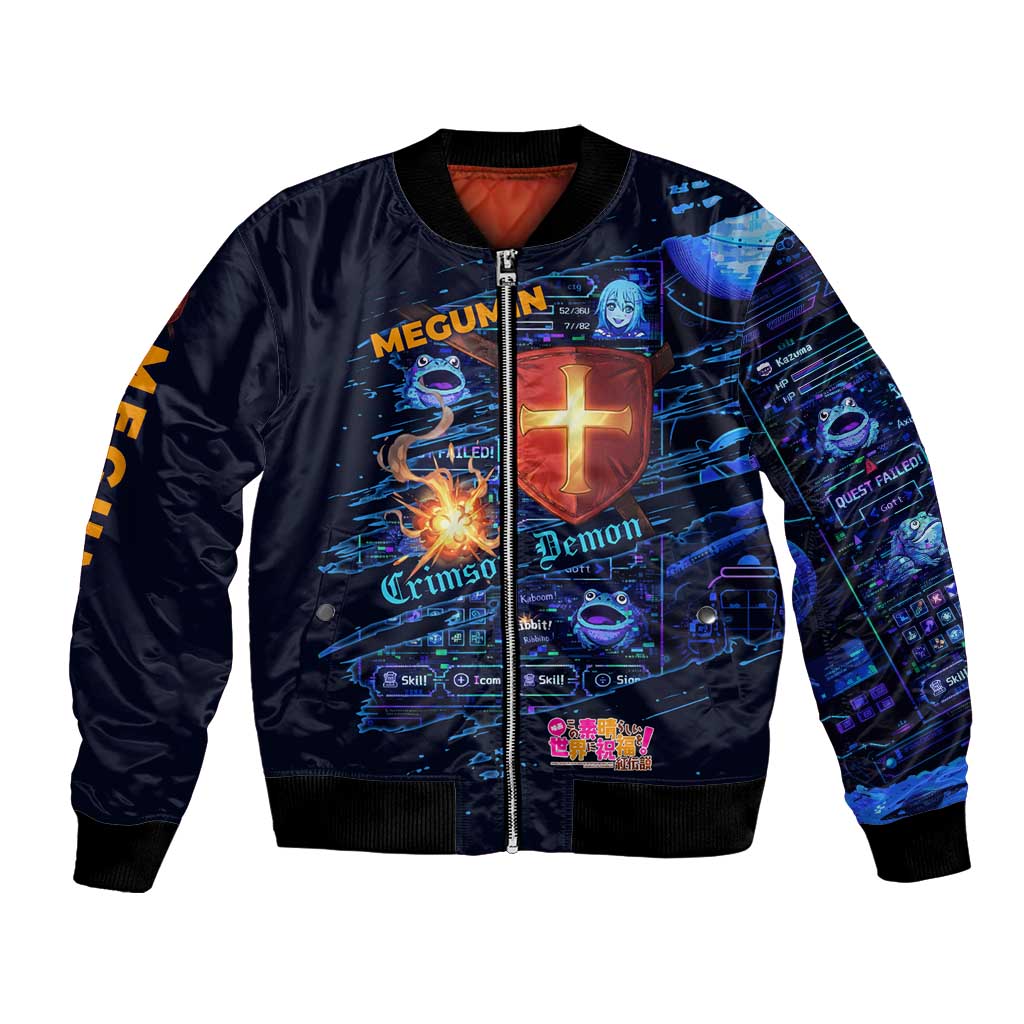 Megumin Crimson Demon Bomber Jacket Retro Anime RPG Interface Style