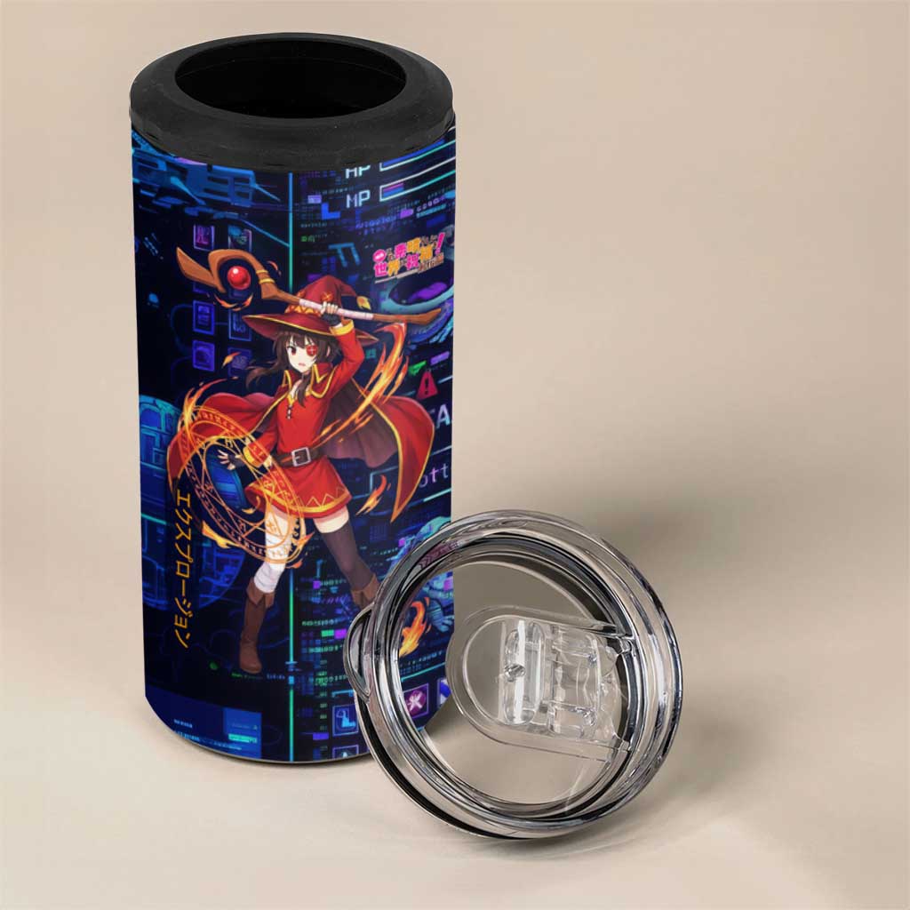 Megumin Crimson Demon 4 in 1 Can Cooler Tumbler Retro Anime RPG Interface Style