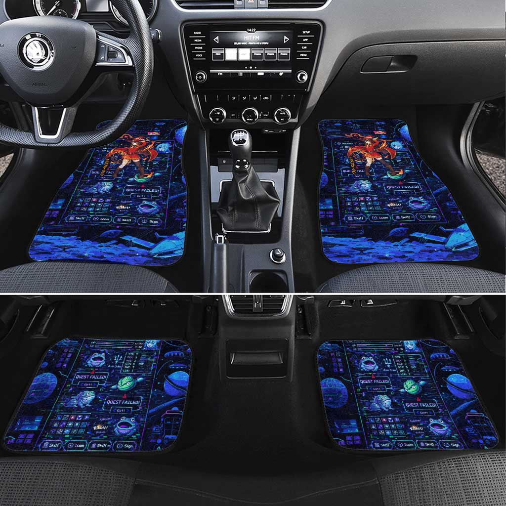 Megumin Crimson Demon Car Mats Retro Anime RPG Interface Style