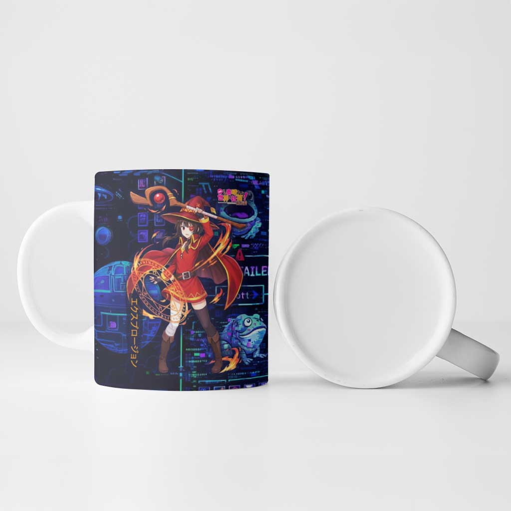 Megumin Crimson Demon Ceramic Mug Retro Anime RPG Interface Style