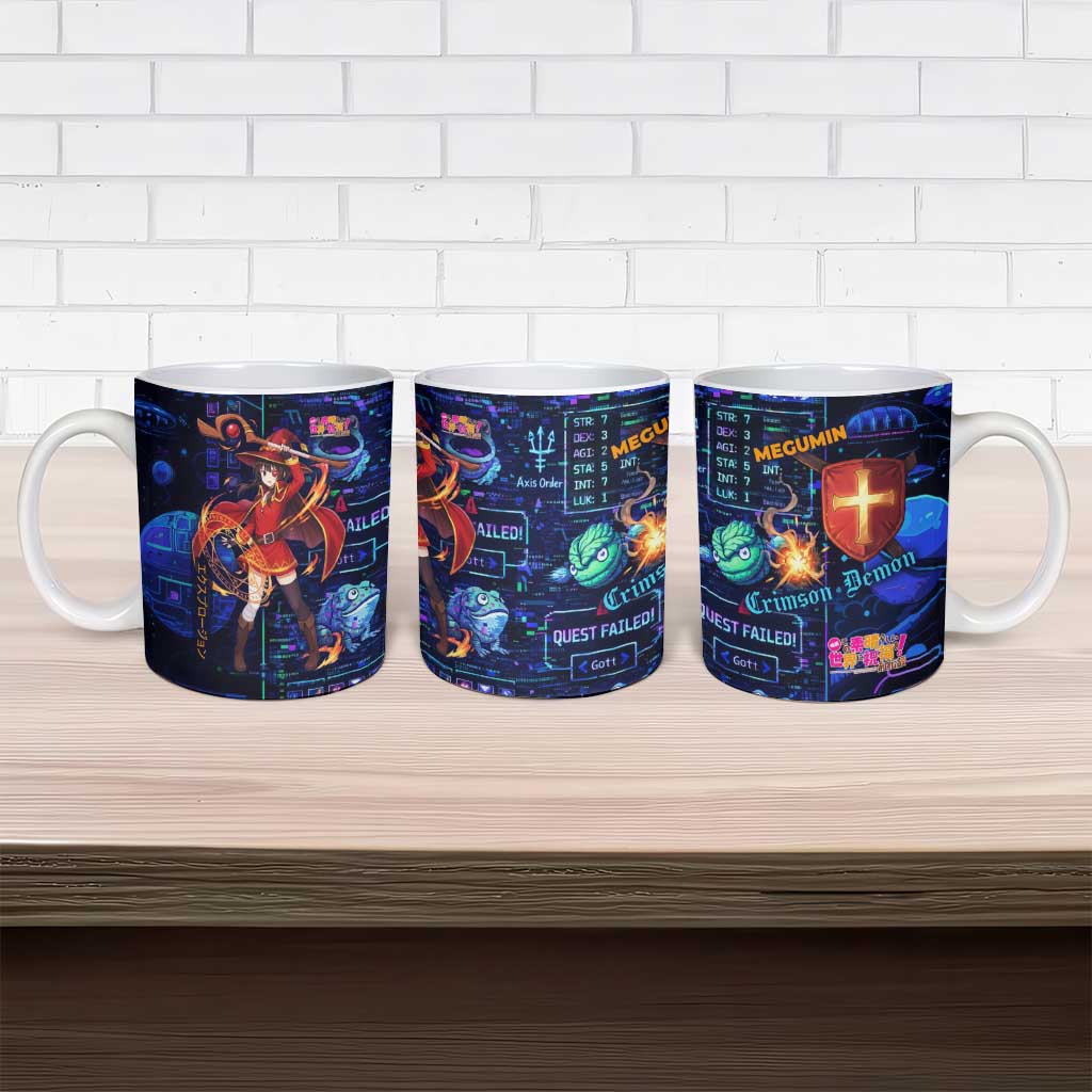 Megumin Crimson Demon Ceramic Mug Retro Anime RPG Interface Style