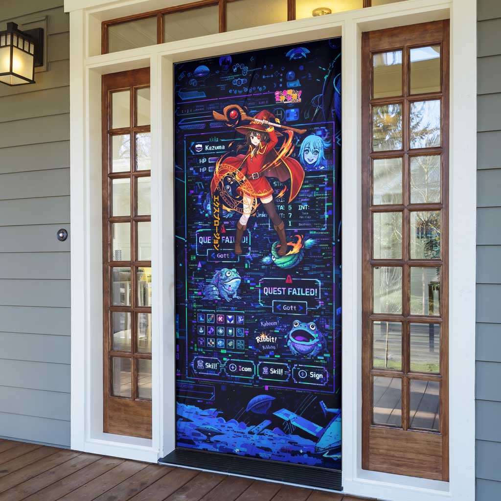 Megumin Crimson Demon Door Cover Retro Anime RPG Interface Style