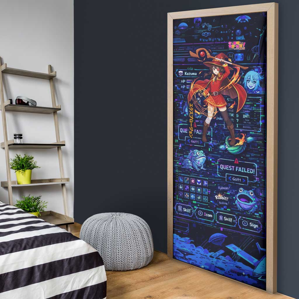 Megumin Crimson Demon Door Cover Retro Anime RPG Interface Style