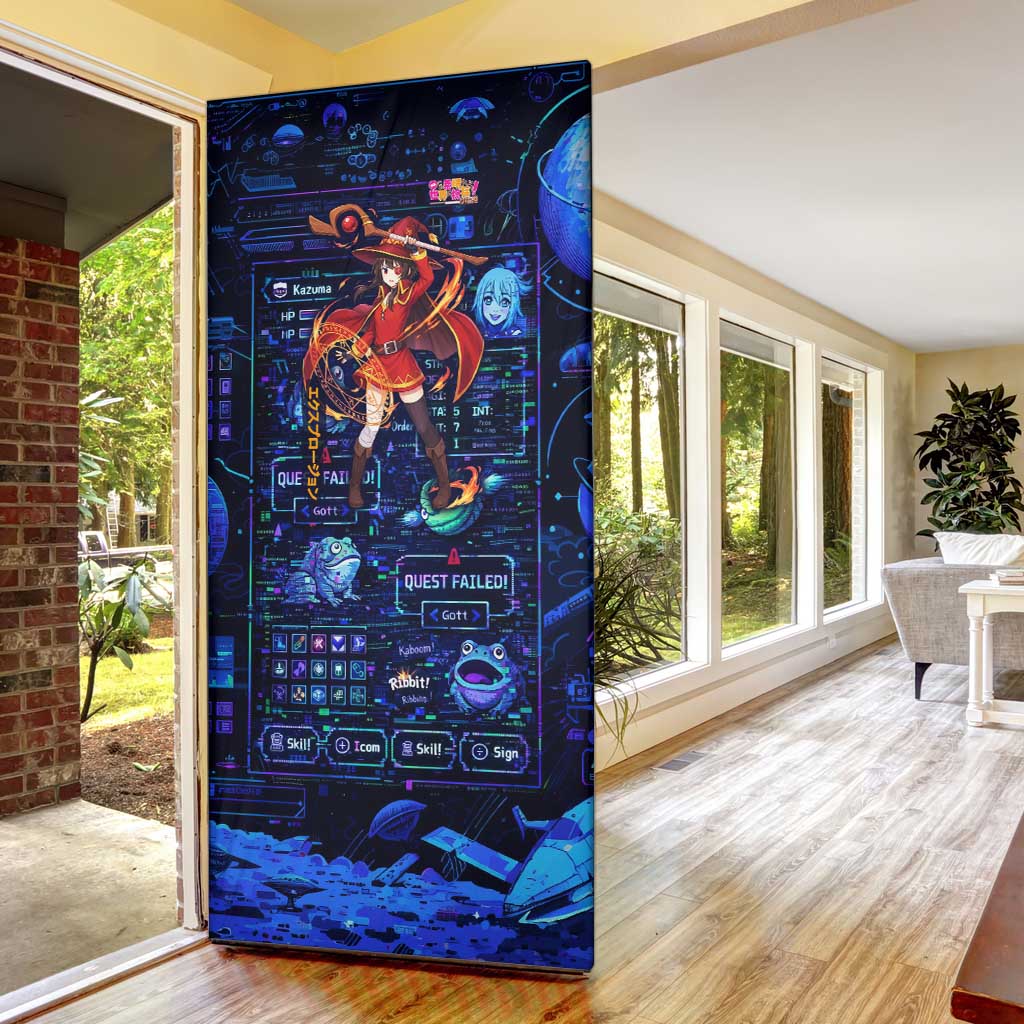 Megumin Crimson Demon Door Cover Retro Anime RPG Interface Style