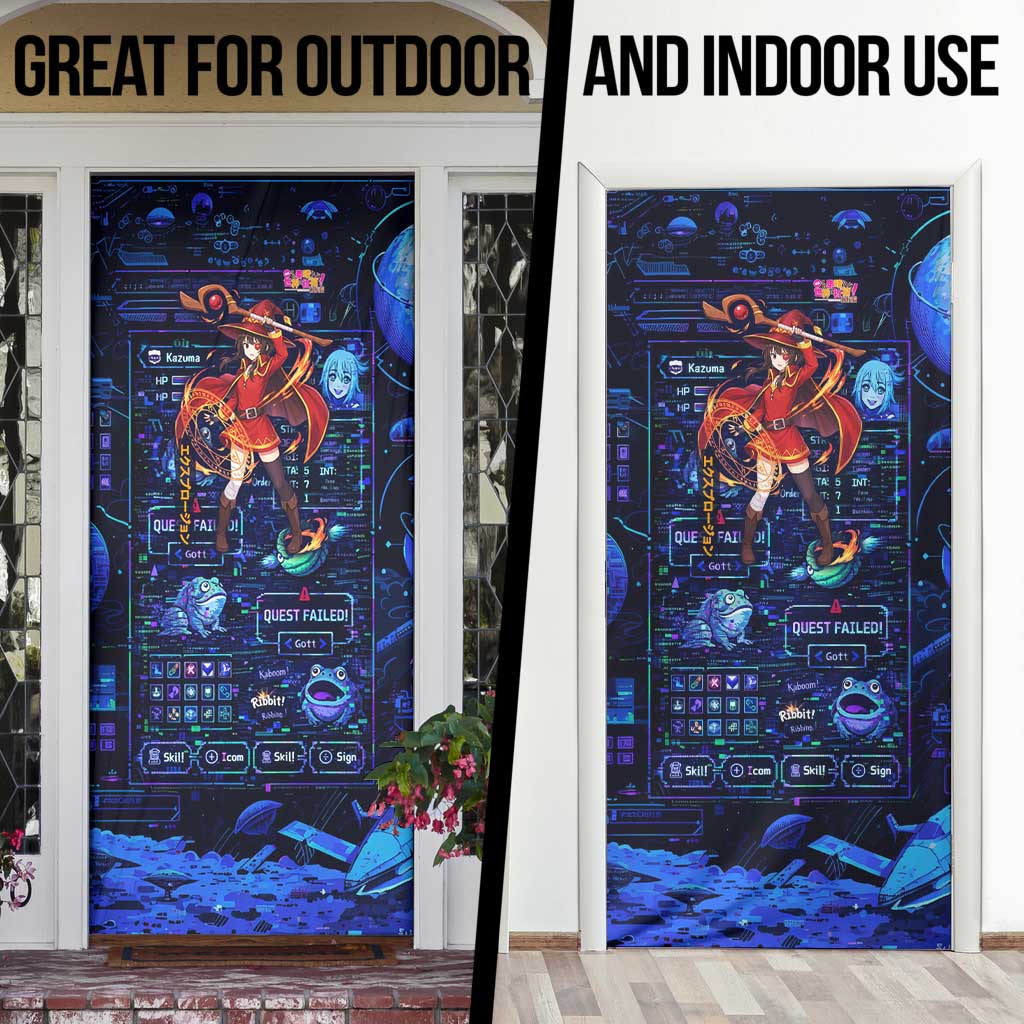 Megumin Crimson Demon Door Cover Retro Anime RPG Interface Style