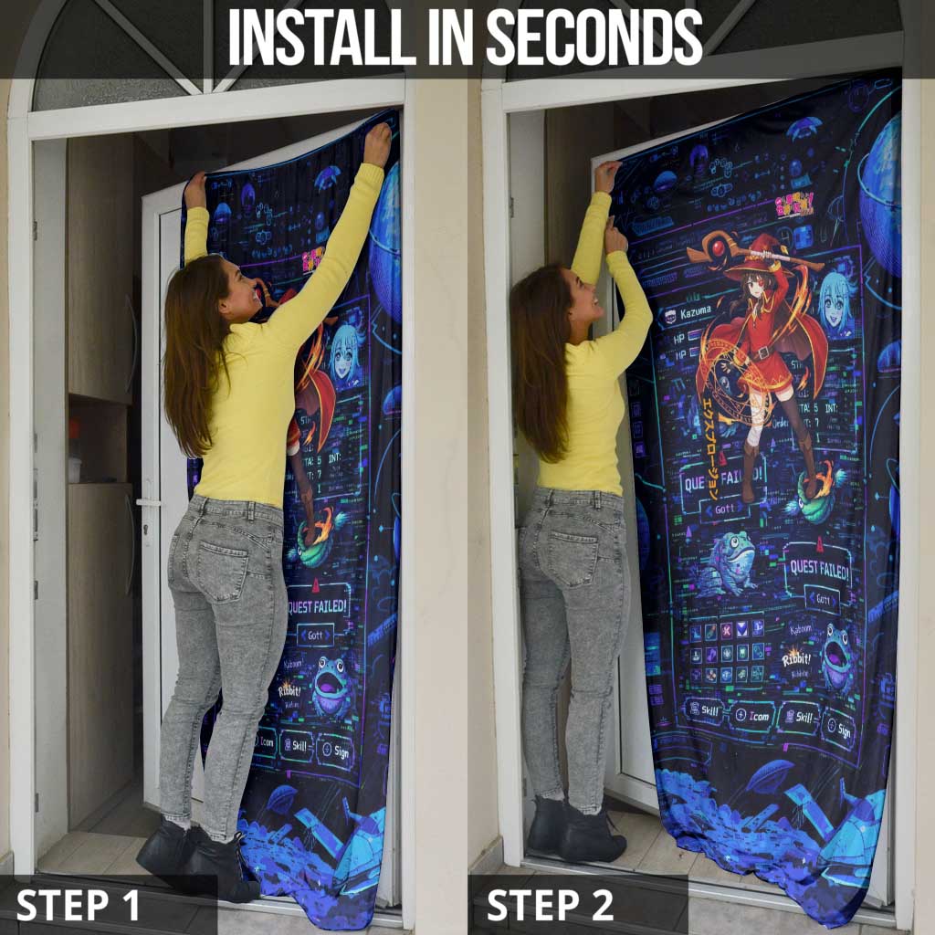 Megumin Crimson Demon Door Cover Retro Anime RPG Interface Style