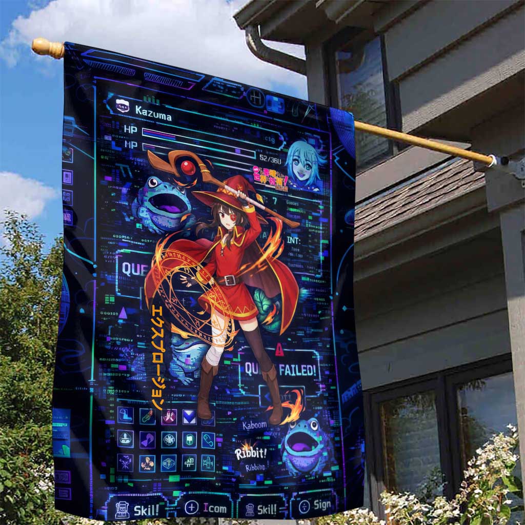 Megumin Crimson Demon Garden Flag Retro Anime RPG Interface Style