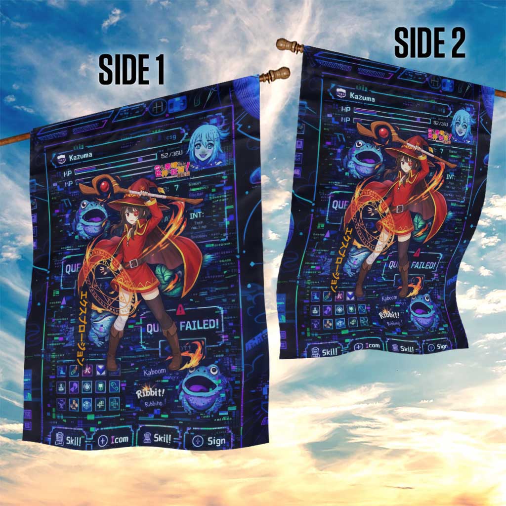 Megumin Crimson Demon Garden Flag Retro Anime RPG Interface Style