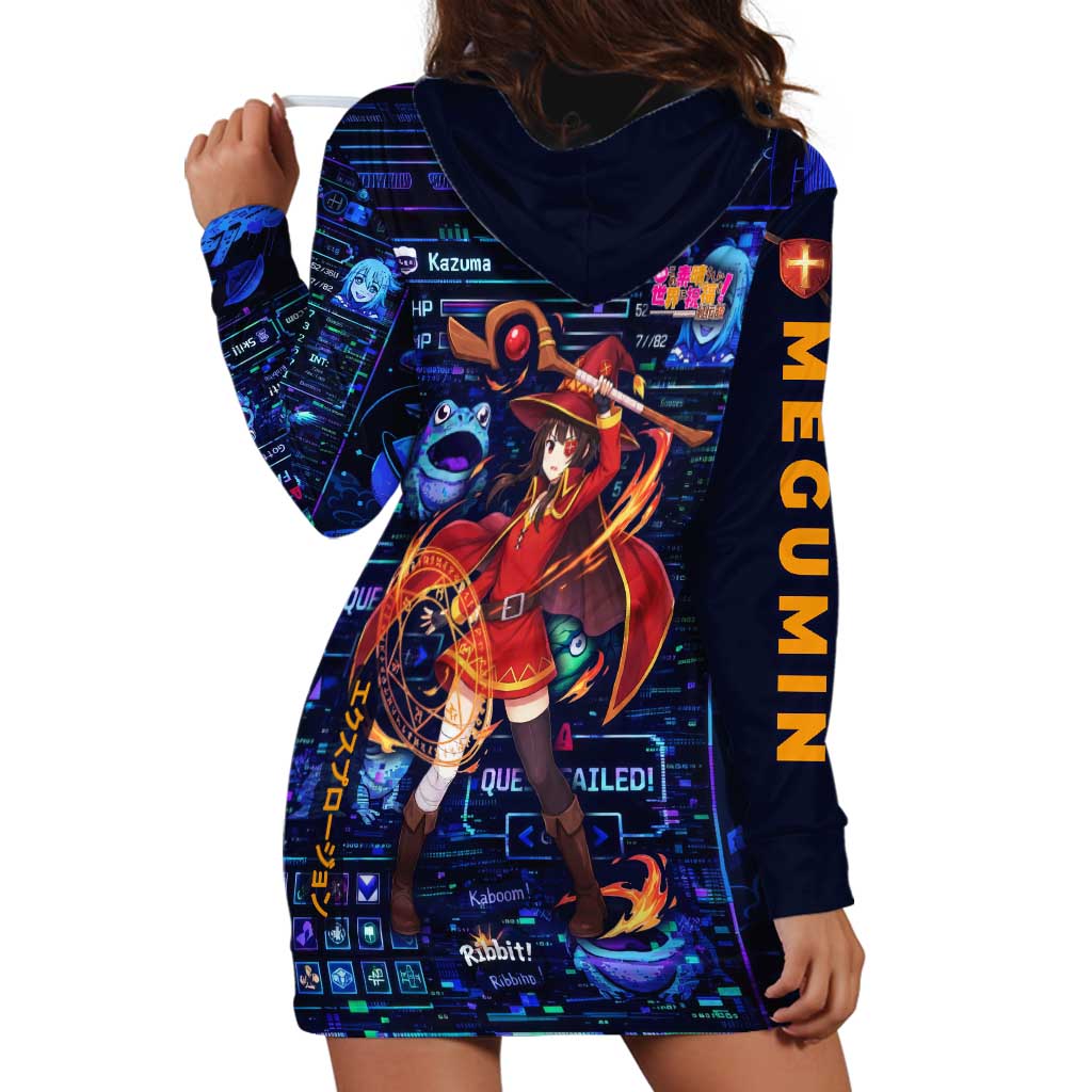 Megumin Crimson Demon Hoodie Dress Retro Anime RPG Interface Style