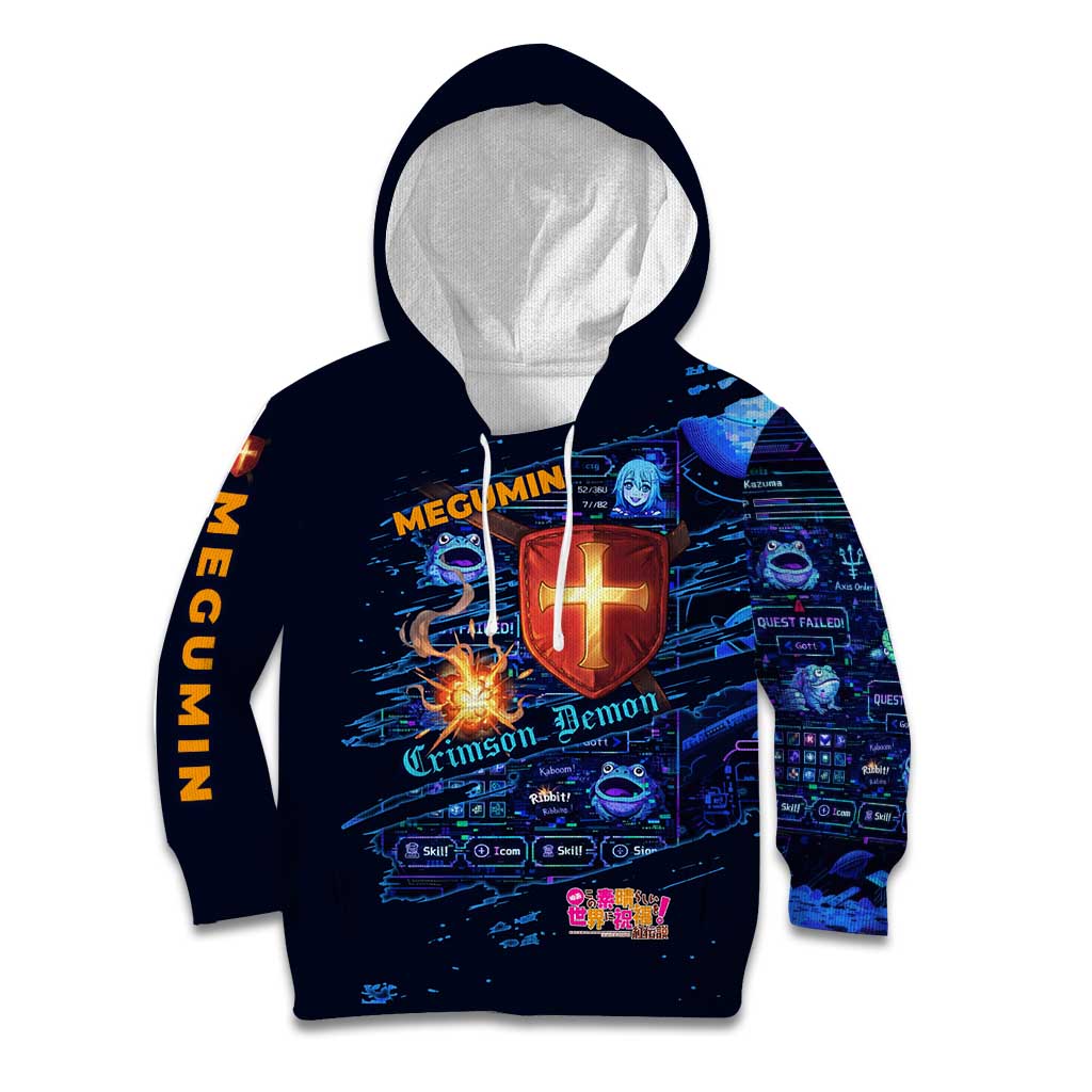 Megumin Crimson Demon Kid Hoodie Retro Anime RPG Interface Style
