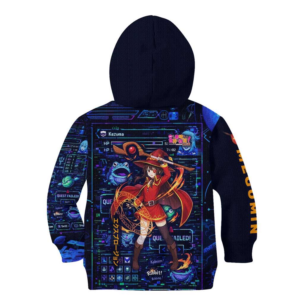 Megumin Crimson Demon Kid Hoodie Retro Anime RPG Interface Style