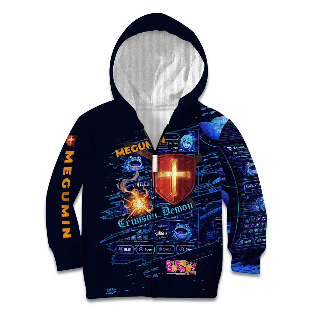 Megumin Crimson Demon Kid Hoodie Retro Anime RPG Interface Style