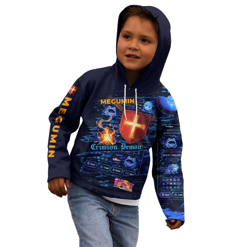 Megumin Crimson Demon Kid Hoodie Retro Anime RPG Interface Style