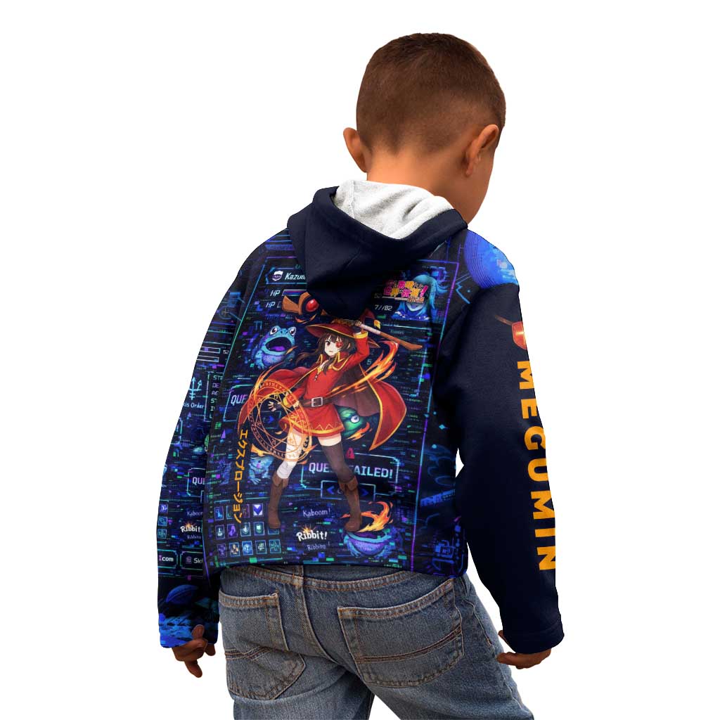 Megumin Crimson Demon Kid Hoodie Retro Anime RPG Interface Style