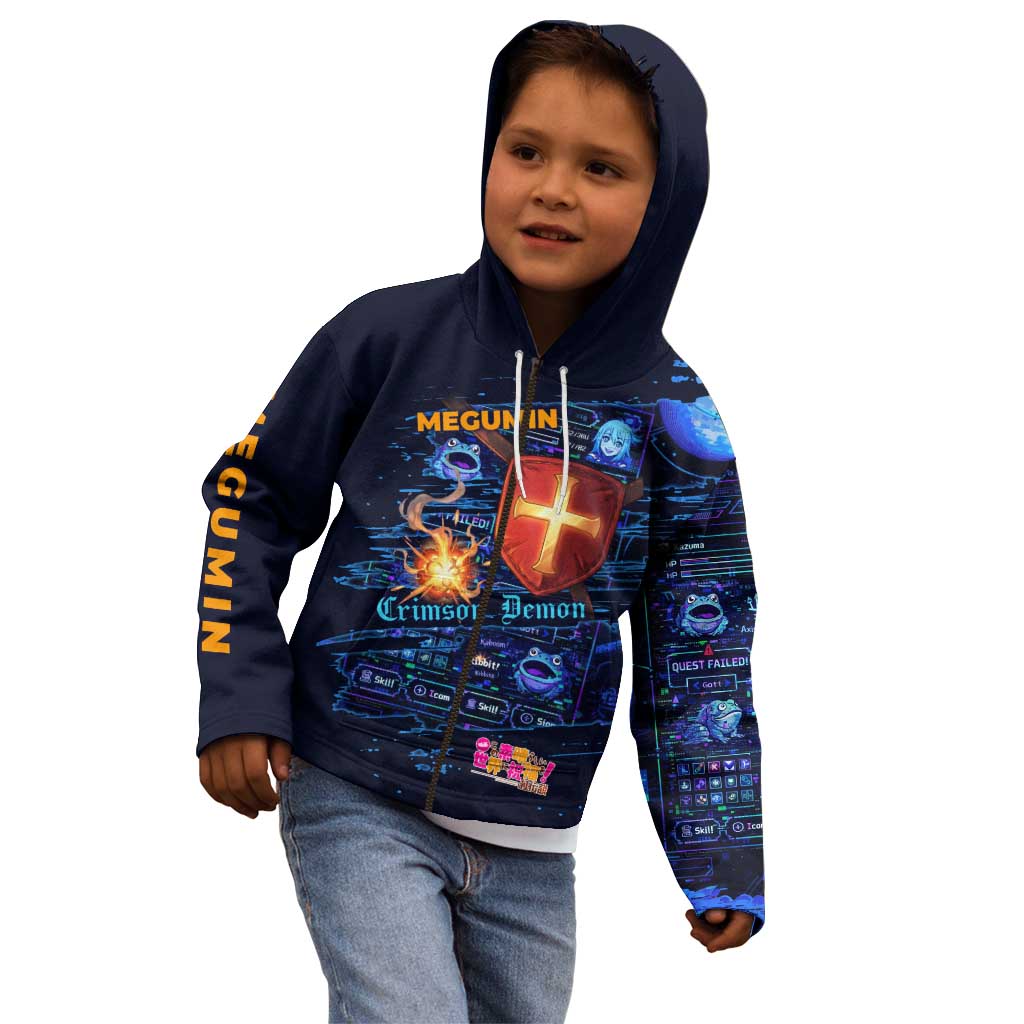 Megumin Crimson Demon Kid Hoodie Retro Anime RPG Interface Style