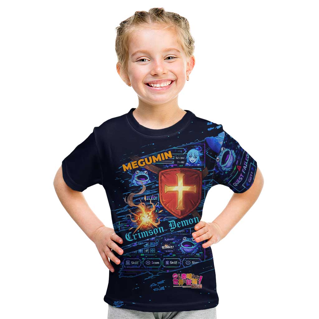 Megumin Crimson Demon Kid T Shirt Retro Anime RPG Interface Style