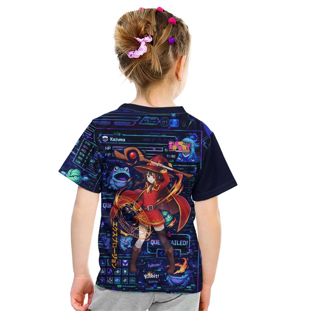 Megumin Crimson Demon Kid T Shirt Retro Anime RPG Interface Style