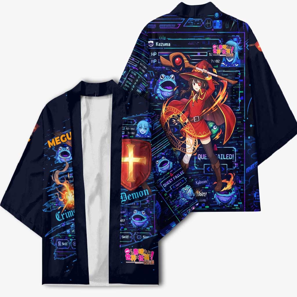 Megumin Crimson Demon Kimono Retro Anime RPG Interface Style