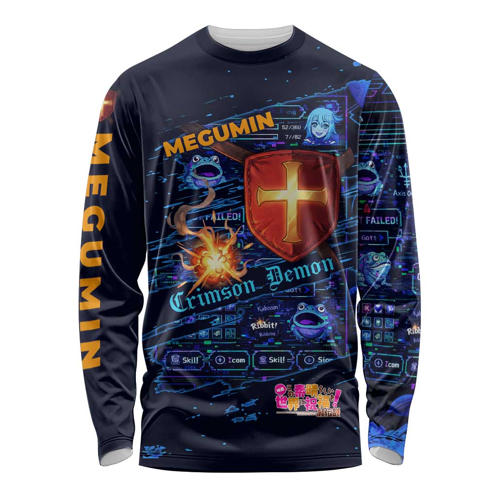 Megumin Crimson Demon Long Sleeve Shirt Retro Anime RPG Interface Style
