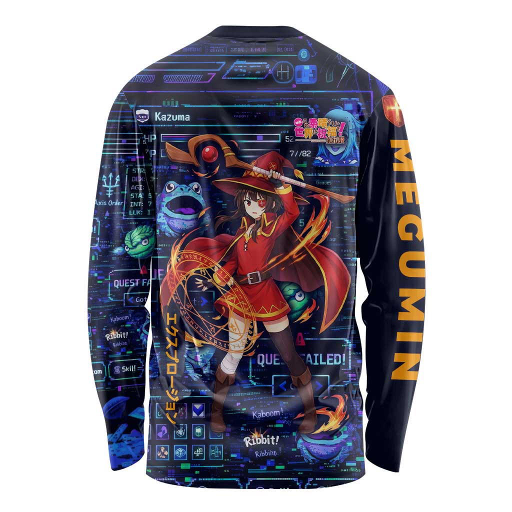 Megumin Crimson Demon Long Sleeve Shirt Retro Anime RPG Interface Style
