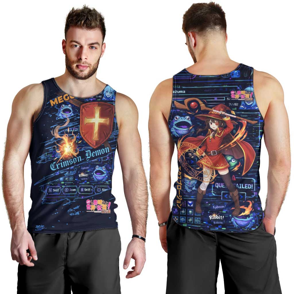 Megumin Crimson Demon Men Tank Top Retro Anime RPG Interface Style