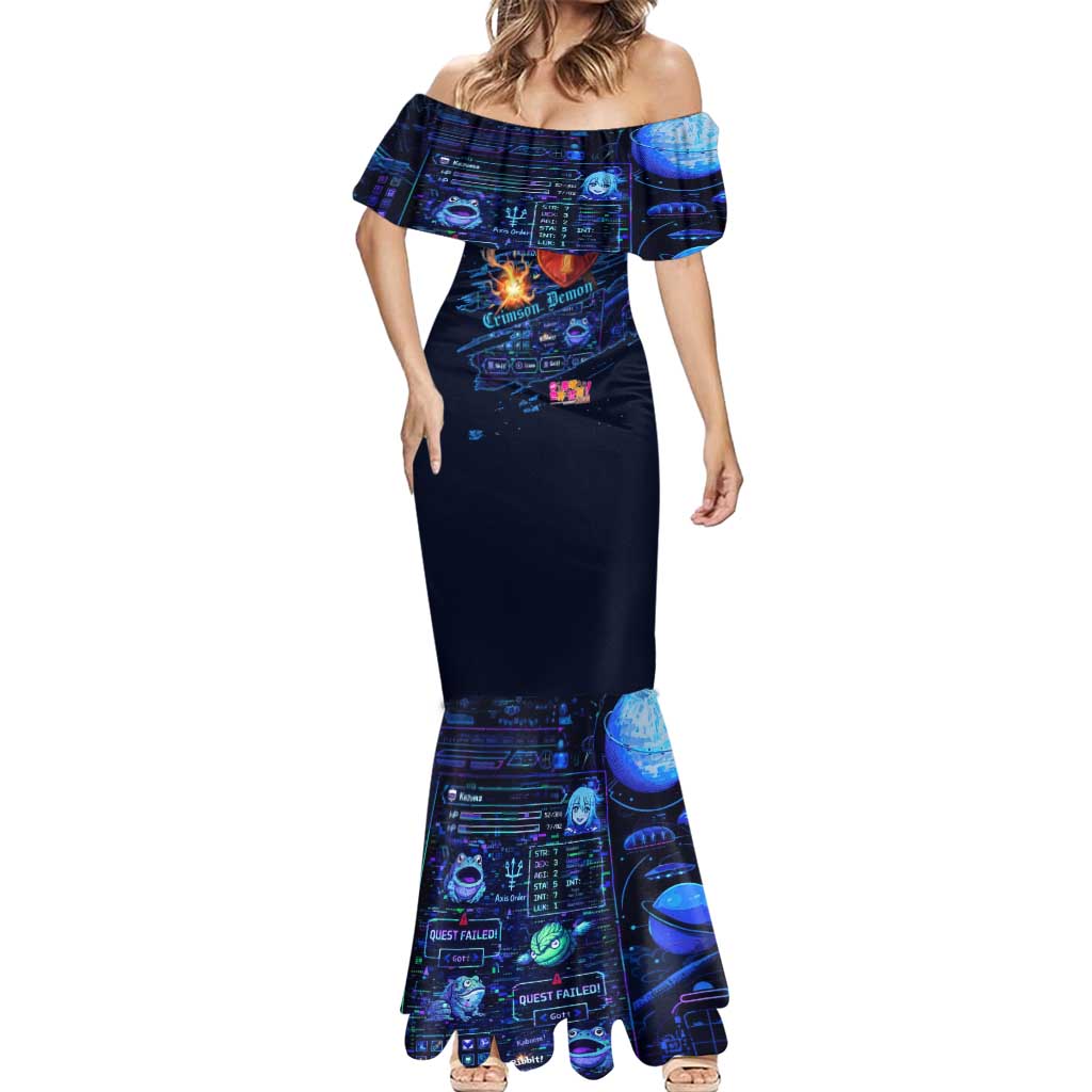 Megumin Crimson Demon Mermaid Dress Retro Anime RPG Interface Style