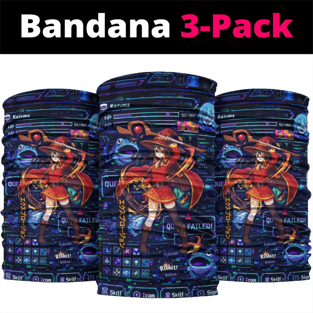 Megumin Crimson Demon Neck Gaiter Retro Anime RPG Interface Style