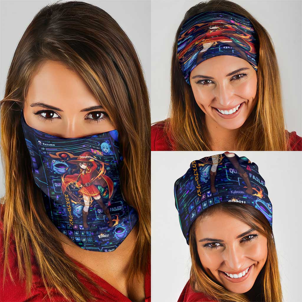 Megumin Crimson Demon Neck Gaiter Retro Anime RPG Interface Style