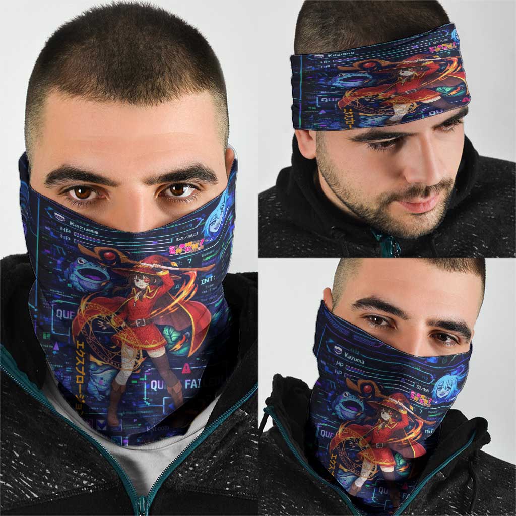 Megumin Crimson Demon Neck Gaiter Retro Anime RPG Interface Style
