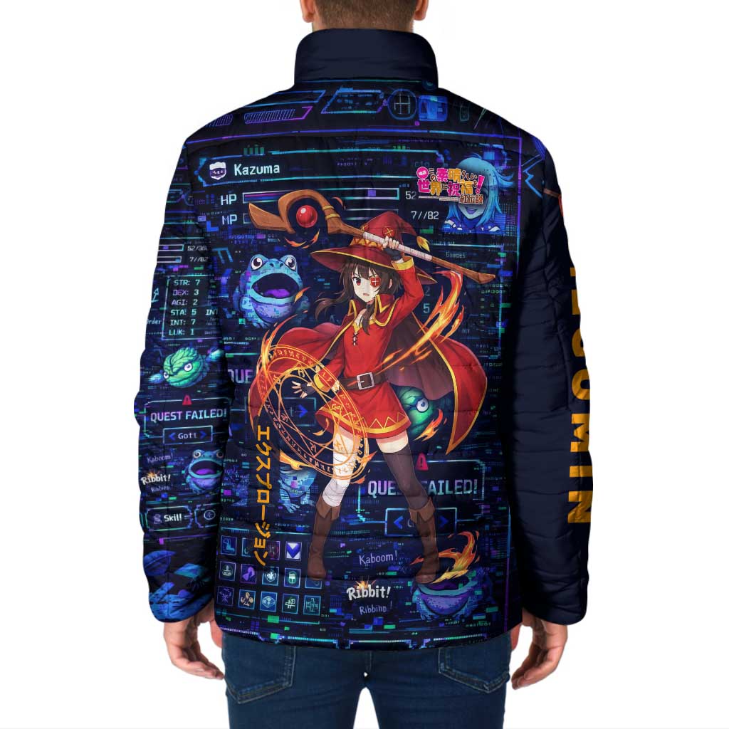 Megumin Crimson Demon Padded Jacket Retro Anime RPG Interface Style