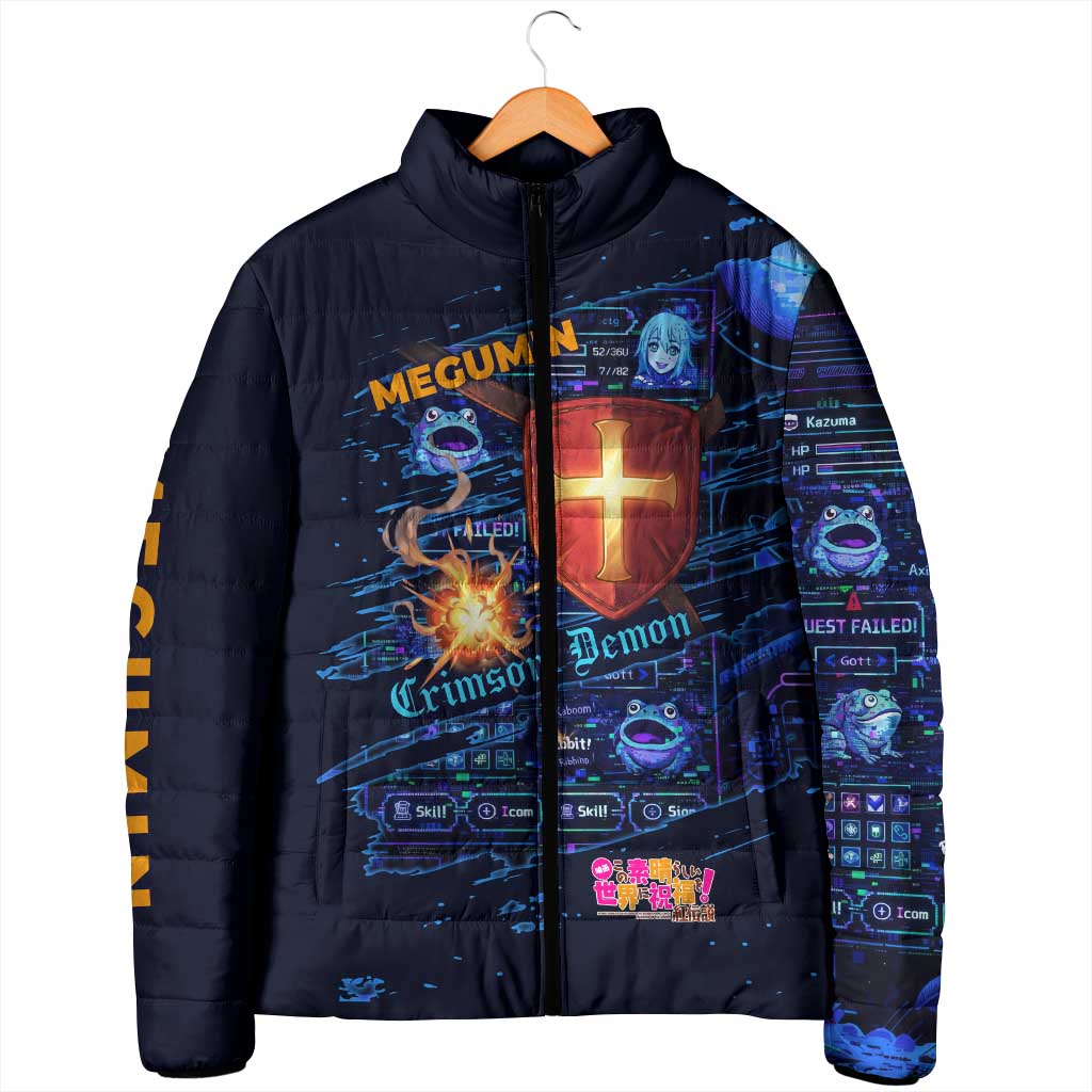 Megumin Crimson Demon Padded Jacket Retro Anime RPG Interface Style