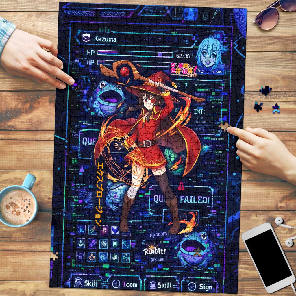 Megumin Crimson Demon Puzzle Retro Anime RPG Interface Style