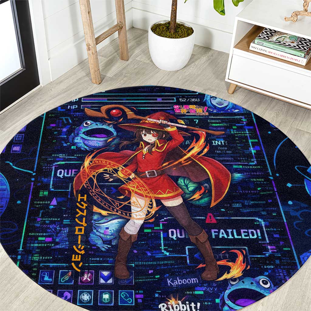 Megumin Crimson Demon Round Carpet Retro Anime RPG Interface Style
