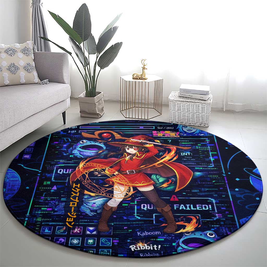 Megumin Crimson Demon Round Carpet Retro Anime RPG Interface Style