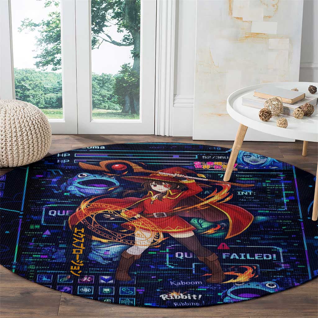 Megumin Crimson Demon Round Carpet Retro Anime RPG Interface Style